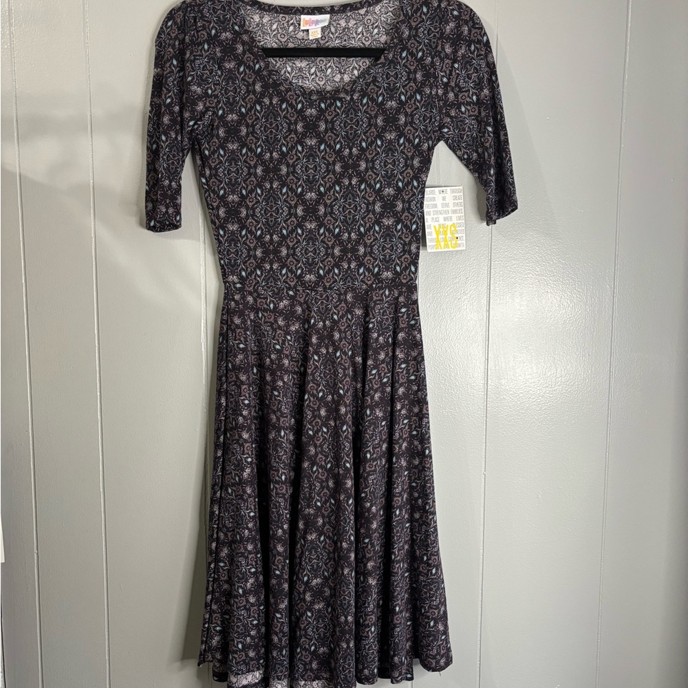 Elegant Black Patterned XXS‎ Dress
